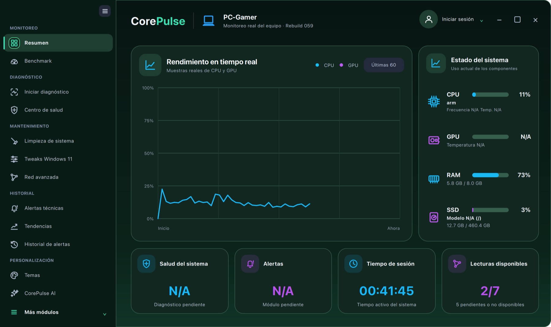 CorePulse con el tema Cyber Matrix